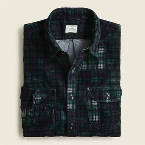 J. Crew Classic Green and Black Checkered Shirt